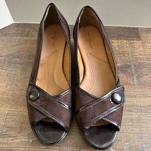 Brown Peep Toe Women's Shoes